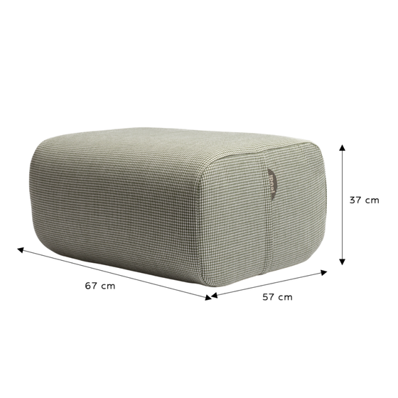 Le Pouf Cocotte.Ecru/vert
