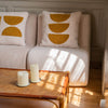 The In the Sun Cushion.Ecru/curry.50x50 