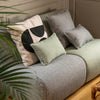 The Cocotte Cushion.Ecru/green.50x30 